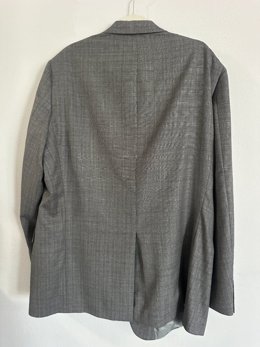 Vintage Hart Schaffner Marx Gray Micro Check 100% Wool Blazer Mens 46L USA - Picture 6 of 9